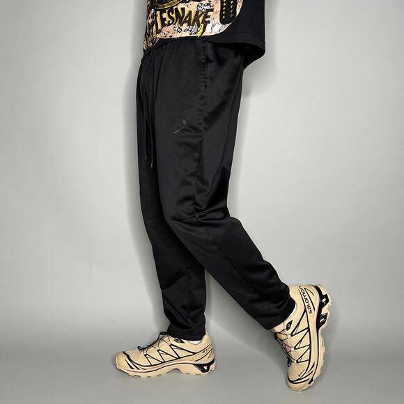 Jordan Sweatpants Jet Black Polyester Joggers Subtle Jumpman - Picture 1 of 4